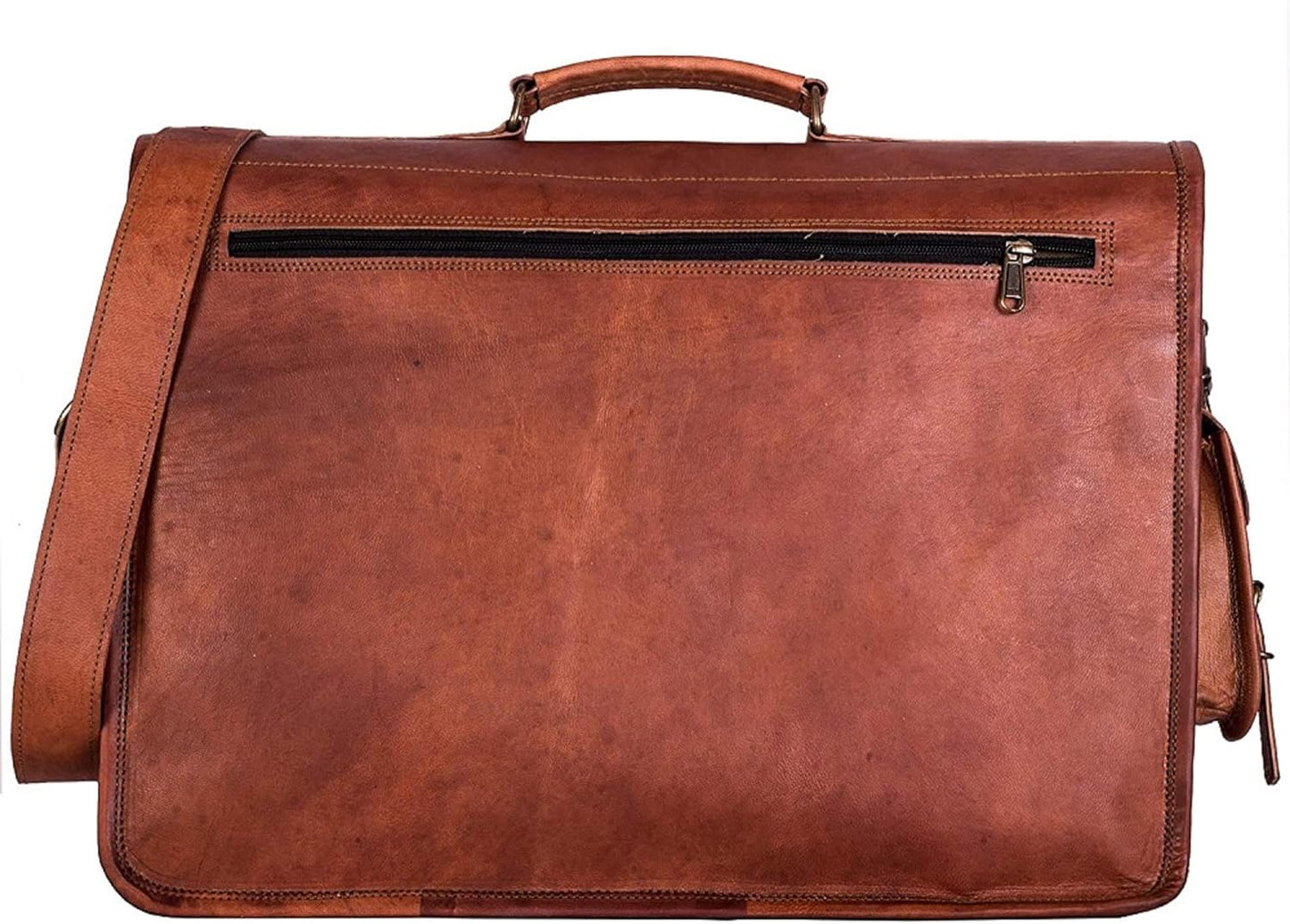 Hansa Handicraft Vintage Leather Laptop Bag for Men Full Grain Large Leather Messenger bag, Rustic look Best leather briefcase