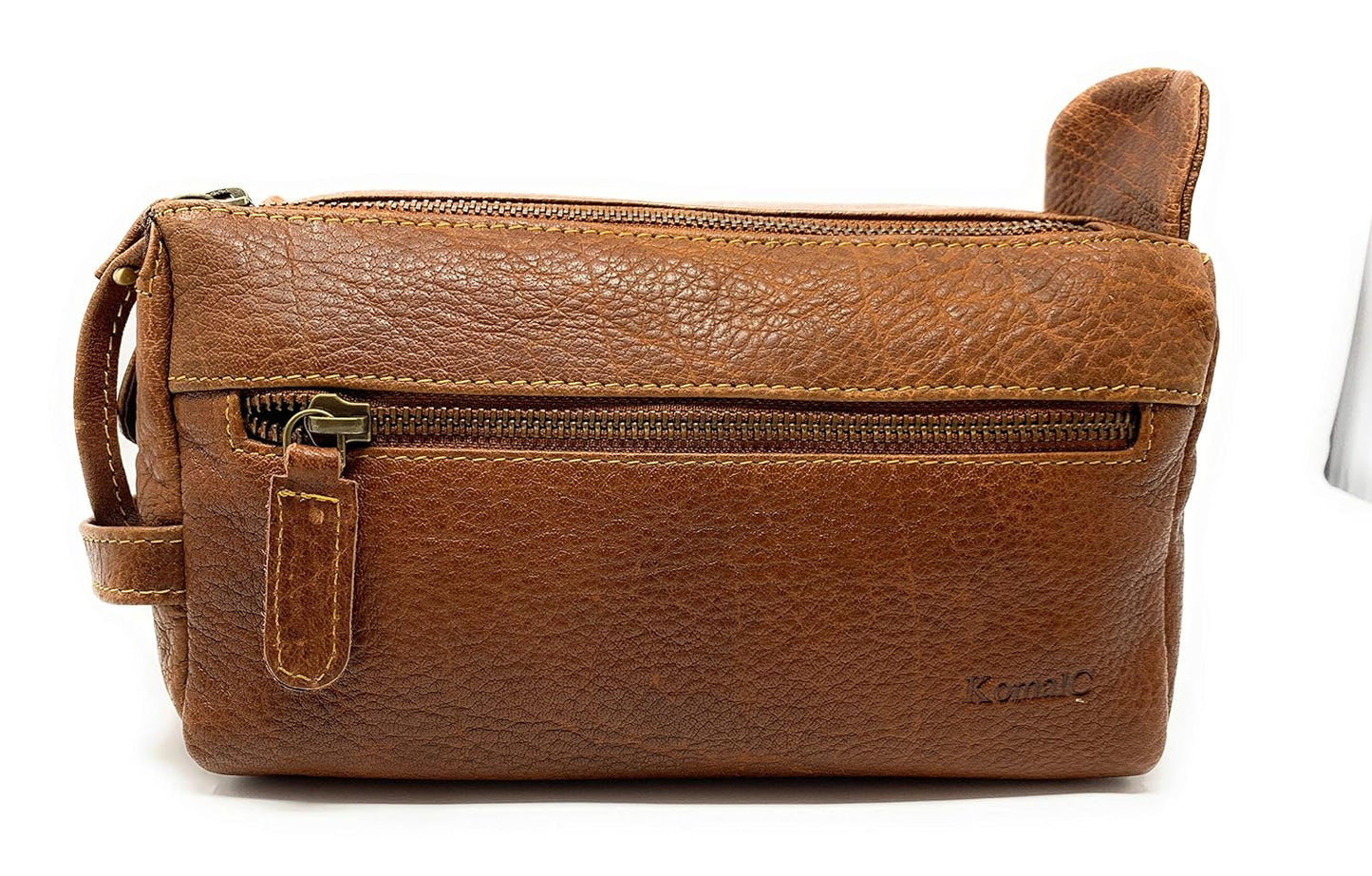 Hansa Premium Buffalo Leather Unisex Toiletry Bag Travel Dopp Kit