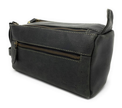 Hansa Premium Buffalo Leather Unisex Toiletry Bag Travel Dopp Kit