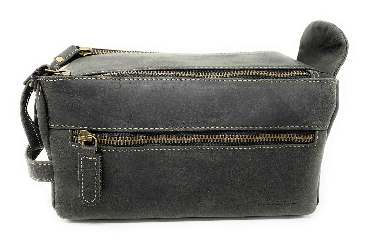 Hansa Premium Buffalo Leather Unisex Toiletry Bag Travel Dopp Kit